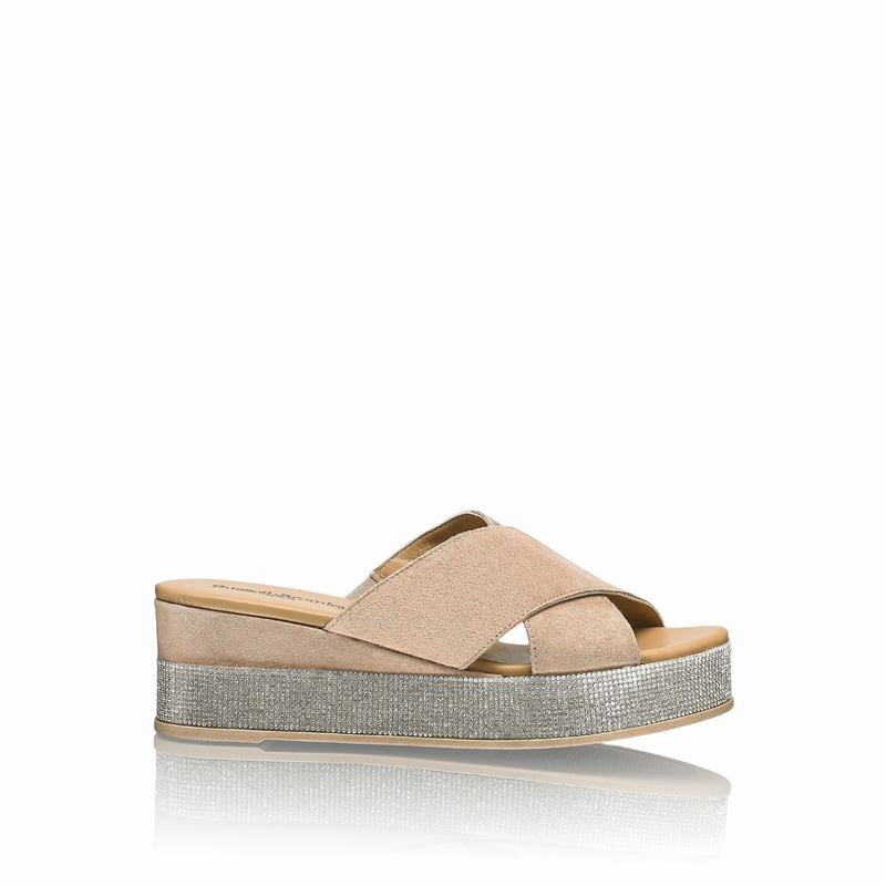 Russell & Bromley Plaza Luxe Womens Platform Mules Brown |NIQ951EP|